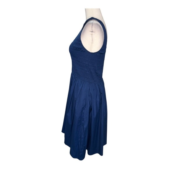 Madewell The Melody Scoopback Smocked Midi Dress Indigo Blue Moon Sleeveless XL - Picture 3 of 7
